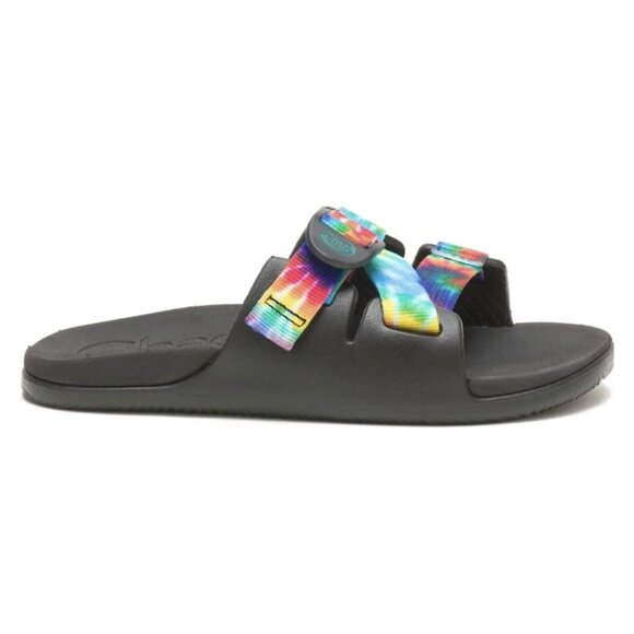 Chaco Women's Chillos Slide Sandals in Dark Rainbow Tie Dye, size 7 - Picture 12 of 12